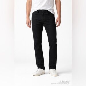 Slim Black Jeans W33 Long Inseam 32.5” PAIGE Federal